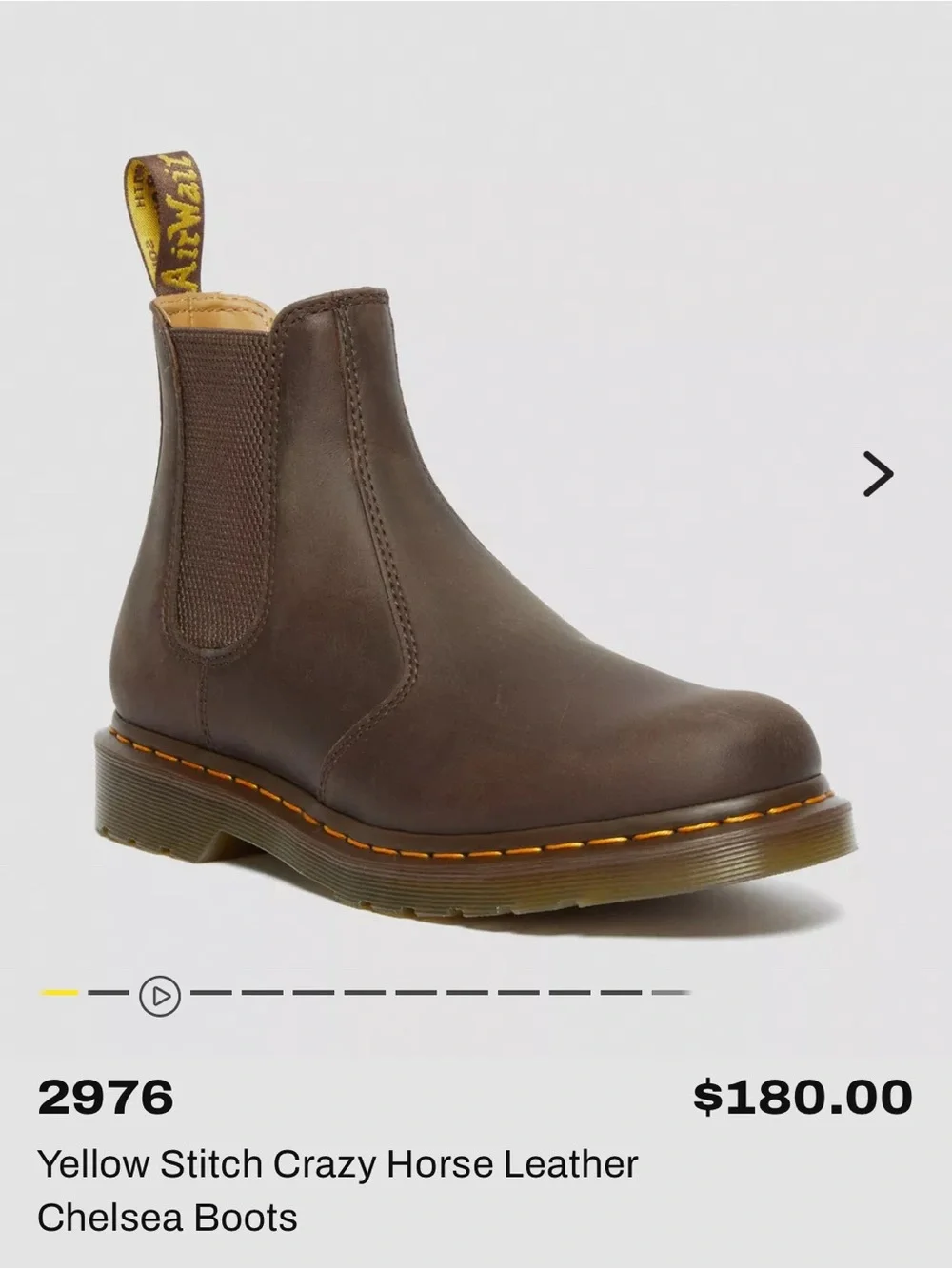 Dr. Martens Brown Leather Chelsea Boots with Yellow Stitching
